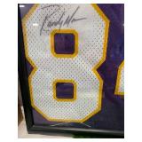 Autographed Randy Moss Framed Jersey & Cards 18 X 24