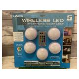 New 5 Pack Wireless LED Color Changing Puck Lights