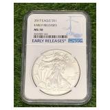 2017 MS70 .999 Silver American Eagle