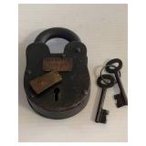 San Quentin Prison Lock with Two Working Keys