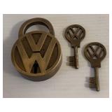 Volkswagen VW Brass Lock with Two Working Keys