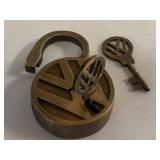 Volkswagen VW Brass Lock with Two Working Keys