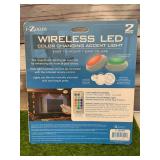 New 2 Pack Wireless LED Puck Lights