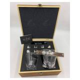 LUXURY BAR SET... 2 CIGAR HOLDER WHISKEY GLASSES