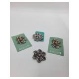 LOT OF 3 FANCY BROCHES AND 1 PIN