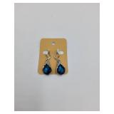SILVER EARINGS WITH BLUE STONES