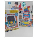 LOT OF 3 TOYS... PUPPY SCHOOL PLAY SET, 100 PIECE BLOCKS AND MINIONS KAROAKE MACHINE