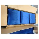 Noble House Sommerville Navy Blue Velvet 3-Seater Chesterfield Sofa with Flared Arms customer Returns see pictures
