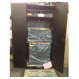 Husky 3-Piece Heavy Duty Welded Steel Garage Storage System in Black (64 in. W x 81 in. H x 24 in. D) some dents review pictures not used open box