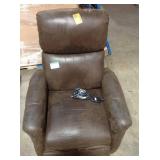 37 in. Width Big and Tall Brown Faux Leather Lift Recliner see pictures