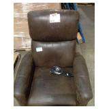 37 in. Width Big and Tall Brown Faux Leather Lift Recliner see pictures