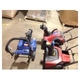 Salvage lot of assorted snowblowers for parts see pictures