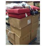 Pallet with assorted Outdoor Patio Cushions various models and colors not used customer returns see pictures