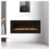 Flame 42 in. Wall-Mounted Automatic Constant Temperature Electric Fireplace Insert
