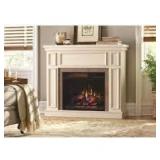 Home Decorators Granville 43 in. Convertible Mantel Electric Fireplace in Antique Cherry with Faux Stone Surround