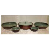 Red Wing Village Green Oven Ware with 4 Additional Pieces