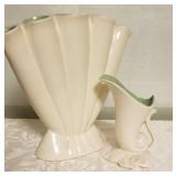 Red Wing 416 Gladiolus Vase & 1356 Cornucopia Vase
