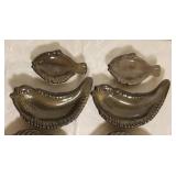 1950s French Vintage Barry Pottery Set of 6 Fish Bowls