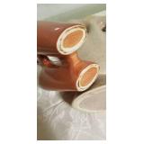 Vintage Red Wing Pierced Gladoilus Vase & B428 Double Vase