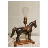 Vintage Figural Copper Horse Table Lamp