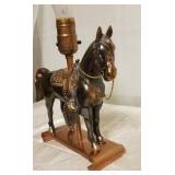 Vintage Figural Copper Horse Table Lamp