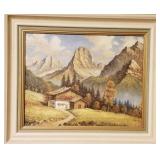 Original Oil on Board Landscape Art of the Kaiser Mountains