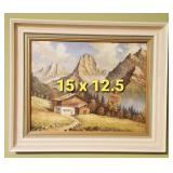 Original Oil on Board Landscape Art of the Kaiser Mountains