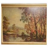 Vintage Framed Print on Cardboard ~ Shady Nook