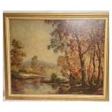 Vintage Framed Print on Cardboard ~ Shady Nook