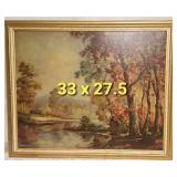 Vintage Framed Print on Cardboard ~ Shady Nook