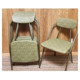 Green Vinyl Folding Table and Chairs by Cosco