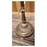 Vintage Brass Floor Lamp with 3 Candle Lights and Center Lamp