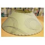 MCM Green and Black Fiberglass Lamp Shade