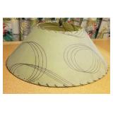 MCM Green and Black Fiberglass Lamp Shade