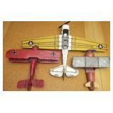 Collection of Three Metal Toy Planes