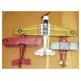 Collection of Three Metal Toy Planes