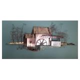 Large Vintage Metal Wall Art ~ Water Mill