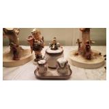 Goebel Hummel Table Lamps 44/A & B plus Hummel Figurines