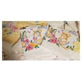 Charming Collection of Vintage Embroidered Linen Pillowcases