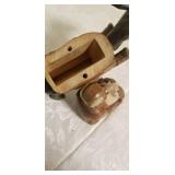 Carved Wooden Donkey Cigarette Dispenser & Ram Statue