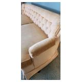 Hollywood Regency Yellow Velvet Sofa by Heritage