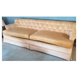 Hollywood Regency Yellow Velvet Sofa by Heritage