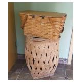 Large Farm Basket and Vintage Picnic Basket