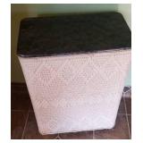 Retro Black Plastic Tortoise Shell Lid Laundry Basket Hamper