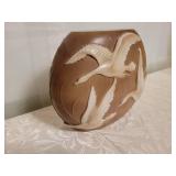 Vintage Art Deco Phoenix Sculptured Glass- Swans in Flight