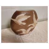 Vintage Art Deco Phoenix Sculptured Glass- Swans in Flight