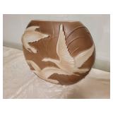 Vintage Art Deco Phoenix Sculptured Glass- Swans in Flight
