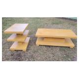 Contemporary Tiered Coffee Table and Shelving Set