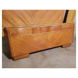 1930s Art Deco Waterfall Bed Frame in a Chevron Blonde Veneer