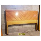 1930s Art Deco Waterfall Bed Frame in a Chevron Blonde Veneer